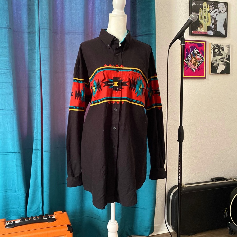 Roper XL Black Southwestern Shirt